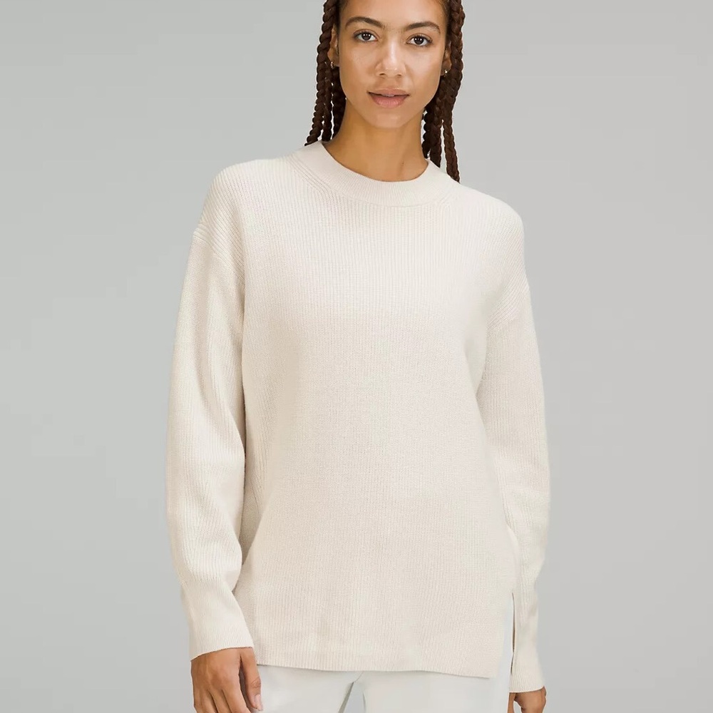 Lululemon Athletica Cream Crew Neck Sweater